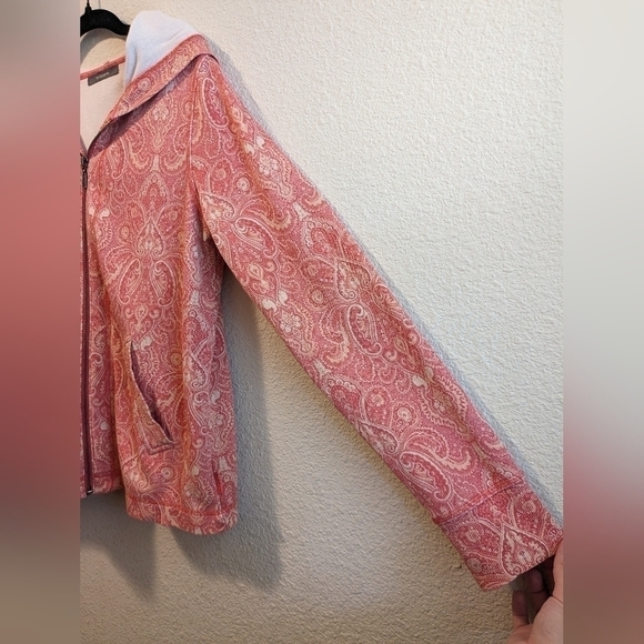 Liz Claiborne Peachy Pink Paisley Hoodie Girly - Picture 6 of 10